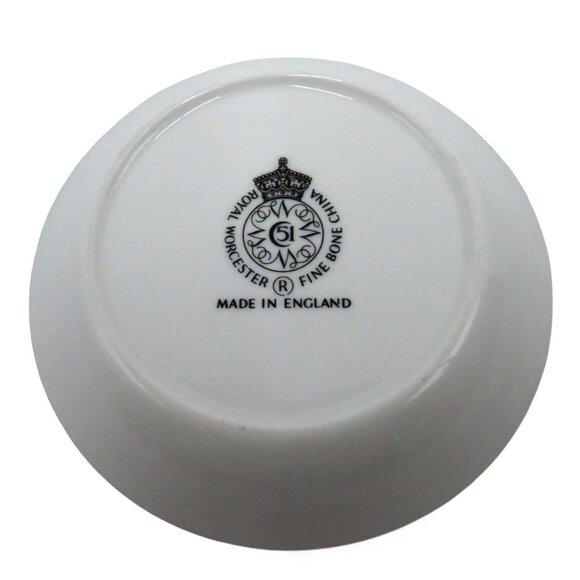 ROYAL WORCESTER Floral Trinket Small Dish Made In England Vintage - Picture 6 of 8